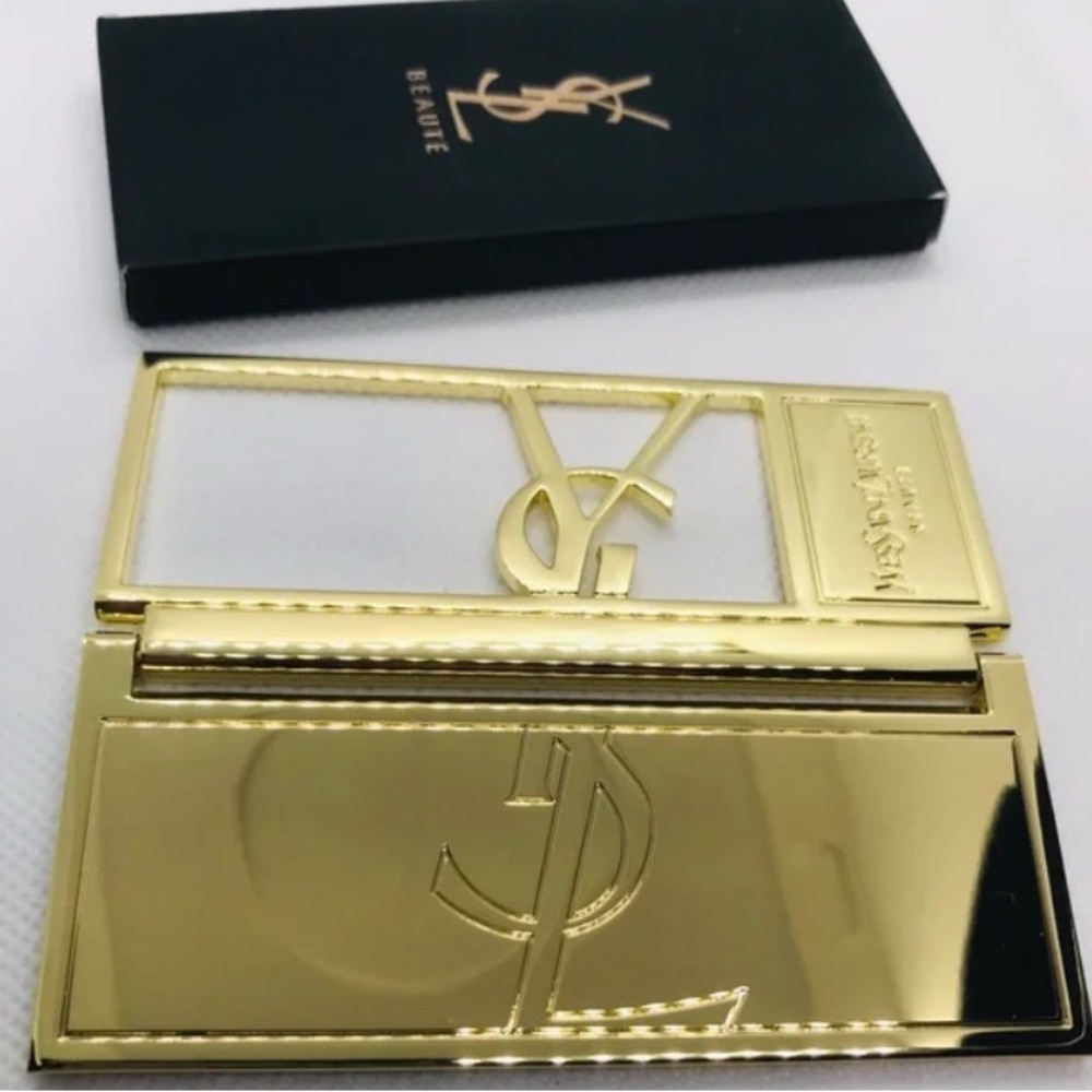 💎AUTHENTIC💎NIB YVES SAINT LAURENT Beaute Elegant Gold Compact Mirror